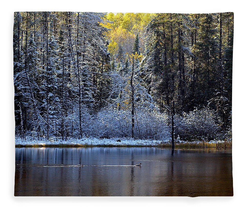 Canada Fleece Blanket featuring the photograph First Snow by Doug Gibbons
