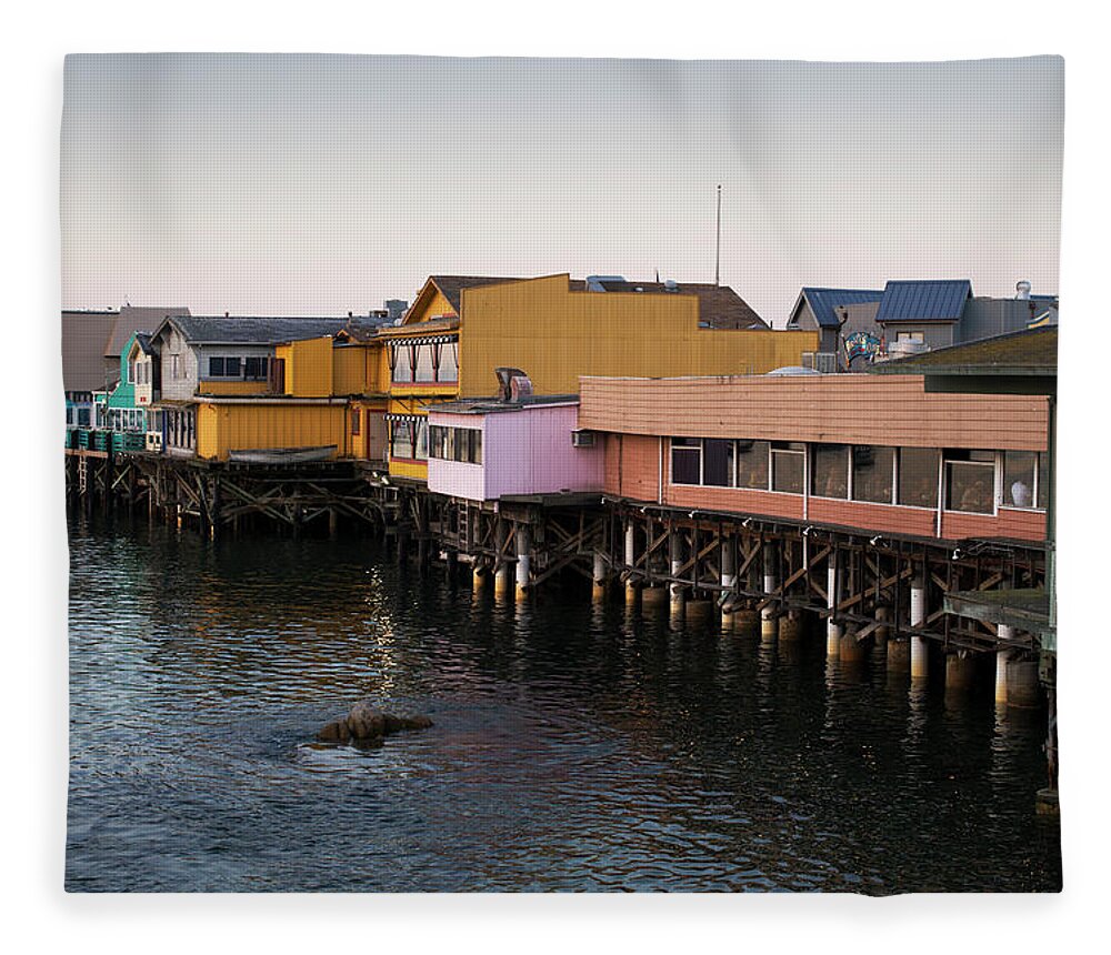 Fisherman Fleece Blanket featuring the photograph Fishermans Wharf Monterey CA by David Gordon
