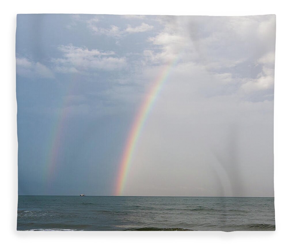 Rainbow Fleece Blanket featuring the photograph Fishing for a Pot of Gold by Paul Rebmann