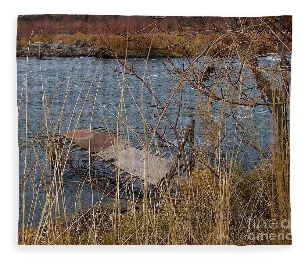 Native American Fleece Blanket featuring the photograph Fishing Platform by Carol Groenen