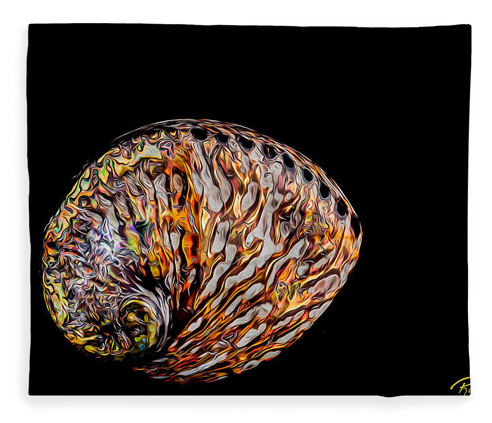 Animal Fleece Blanket featuring the photograph Flame Abalone by Rikk Flohr