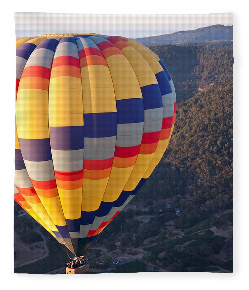 Hot Air Balloon Fleece Blanket featuring the photograph Floating Balloon by Ana V Ramirez