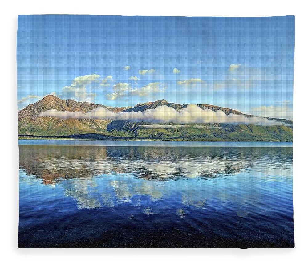 Photograph Fleece Blanket featuring the photograph Floating Clouds by Richard Gehlbach
