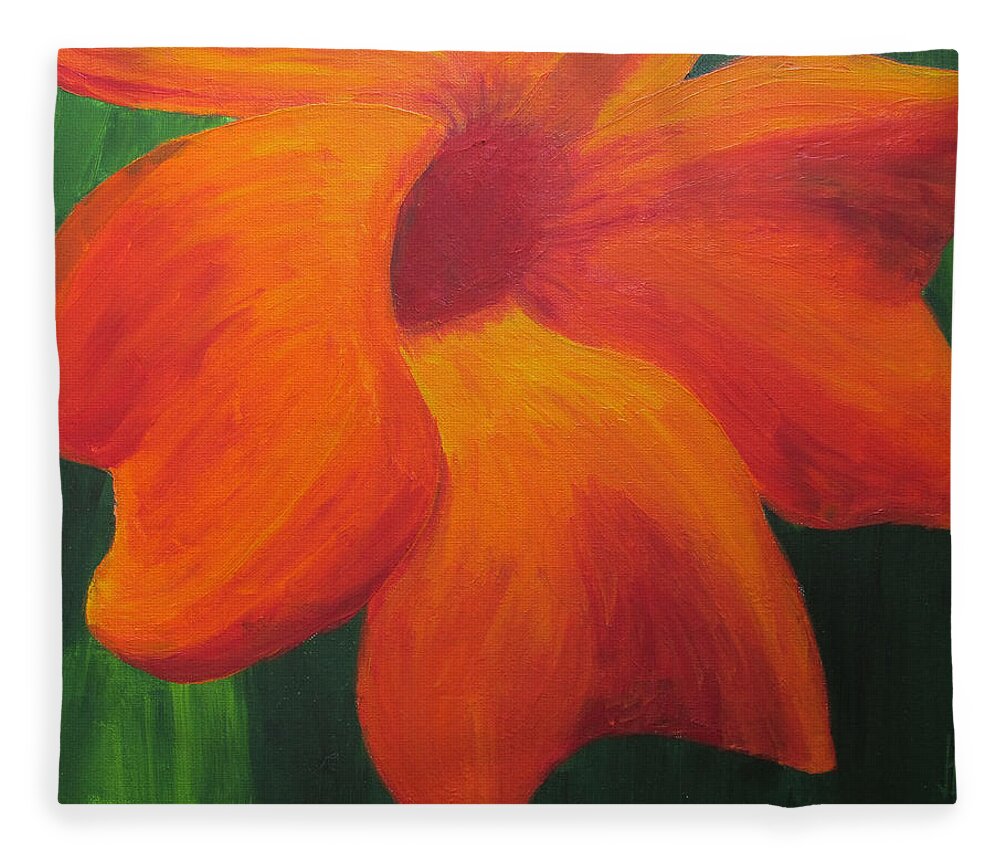 Flora Fleece Blanket featuring the painting Flora Series-Number 1 by Jim Harper