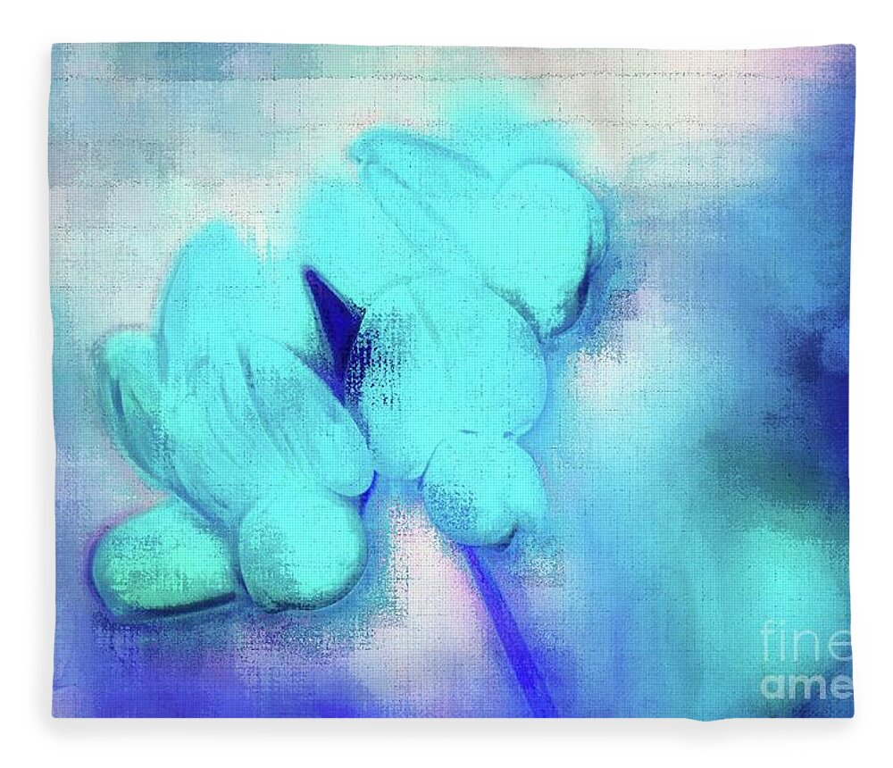 Floral Fleece Blanket featuring the digital art Florentina - jbluz01 by Variance Collections