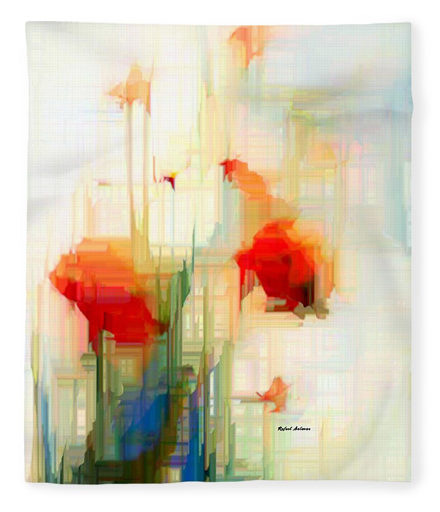 Art Fleece Blanket featuring the digital art Flower 9230 by Rafael Salazar