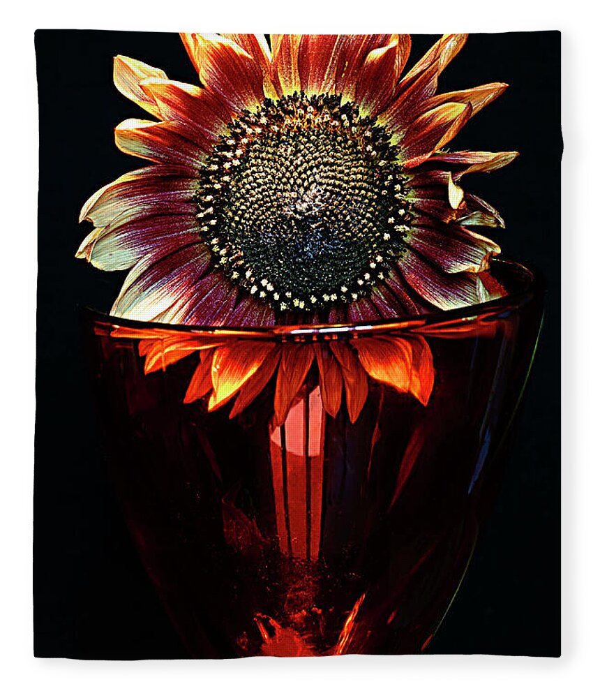 Sunflower Fleece Blanket featuring the photograph FLOWER for FOODIE #3. by Alexander Vinogradov
