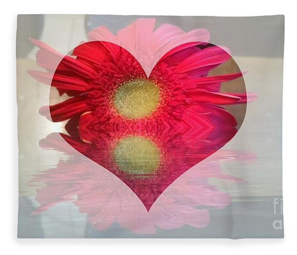 Floral Fleece Blanket featuring the digital art Flower love by Steven Wills
