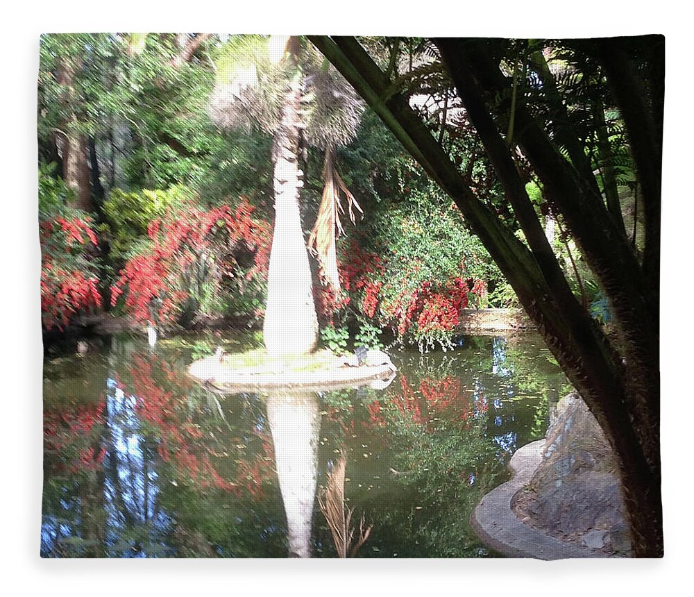 Flowers Fleece Blanket featuring the photograph Flower Reflections #2 Jordan River by Susan Grunin