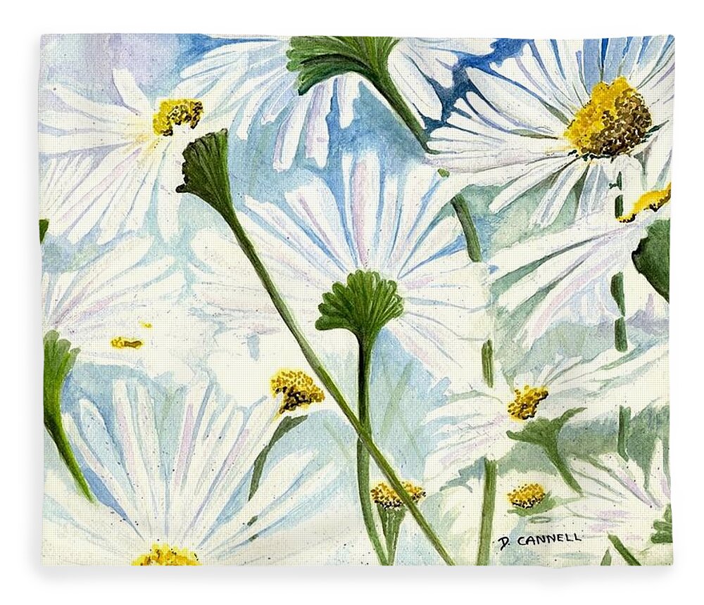 Nature Fleece Blanket featuring the painting Flower study ten by Darren Cannell