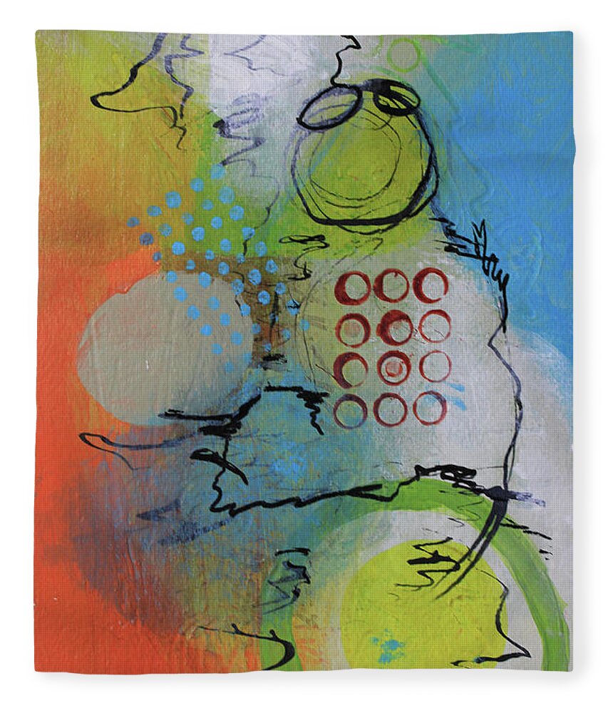 White Fleece Blanket featuring the mixed media Flying in the Clouds by April Burton