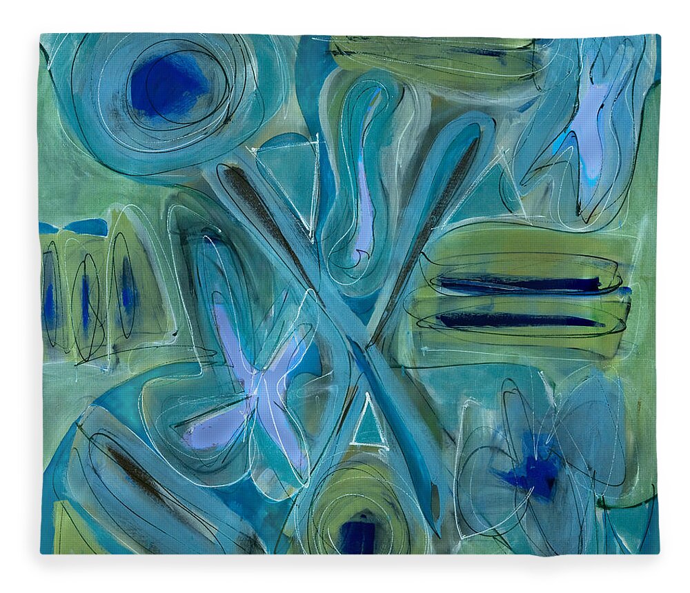 Abstract Fleece Blanket featuring the painting Follow Your Bliss by Lynne Taetzsch