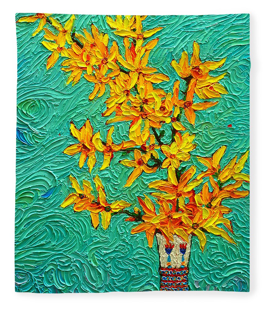 Abstract Flowers Floral Miniature Modern Impressionist Palette Knife Oil  Painting Ana Maria Edulescu Acrylic Print by Ana Maria Edulescu - Fine Art  America