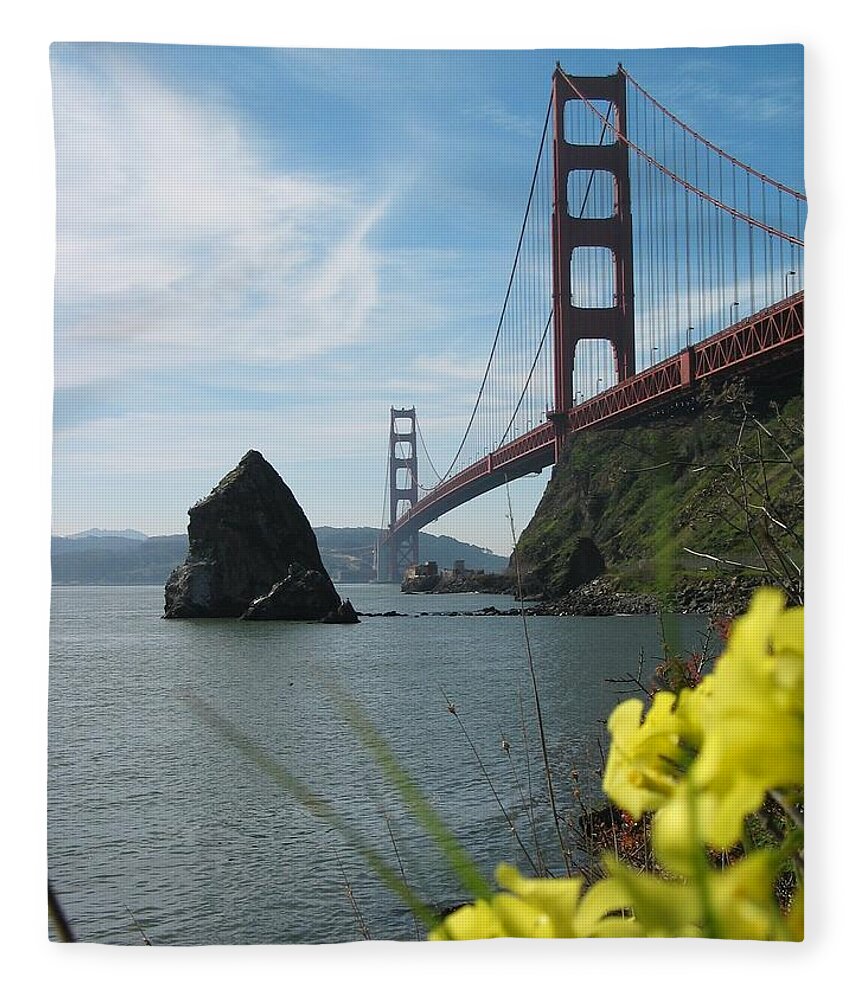 Golden Gate Bridge Fleece Blanket featuring the photograph Fort Baker Spring by Jeff Floyd CA