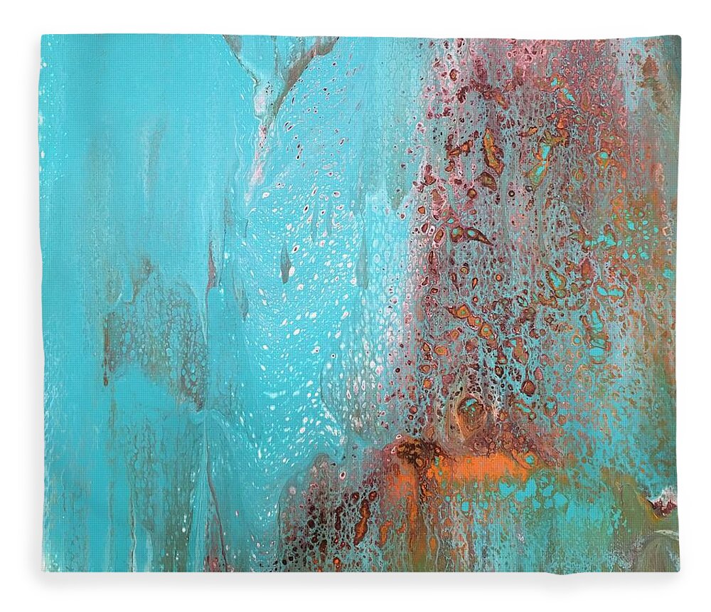 Abstract Fleece Blanket featuring the painting Fortuity by Soraya Silvestri
