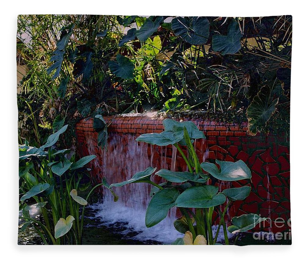Featured Fleece Blanket featuring the photograph Fountain of the Southern Garden by Jenny Revitz Soper