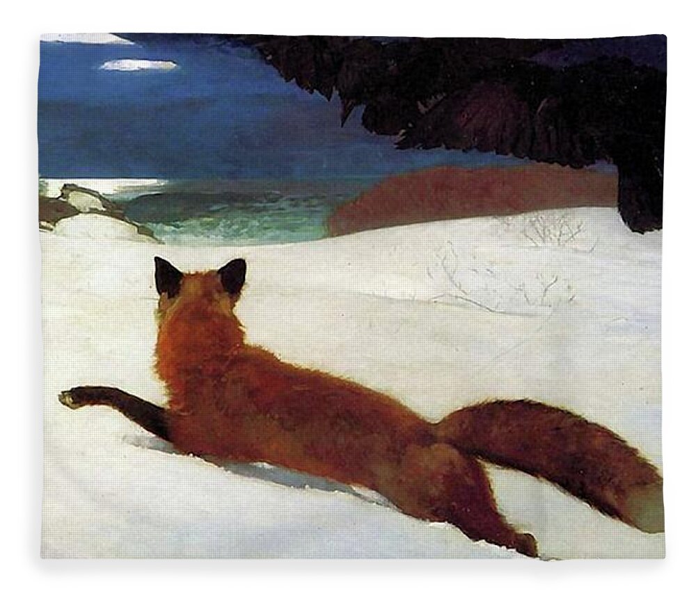 Winslow Homer Fleece Blanket featuring the painting Fox Hunt by Winslow Homer