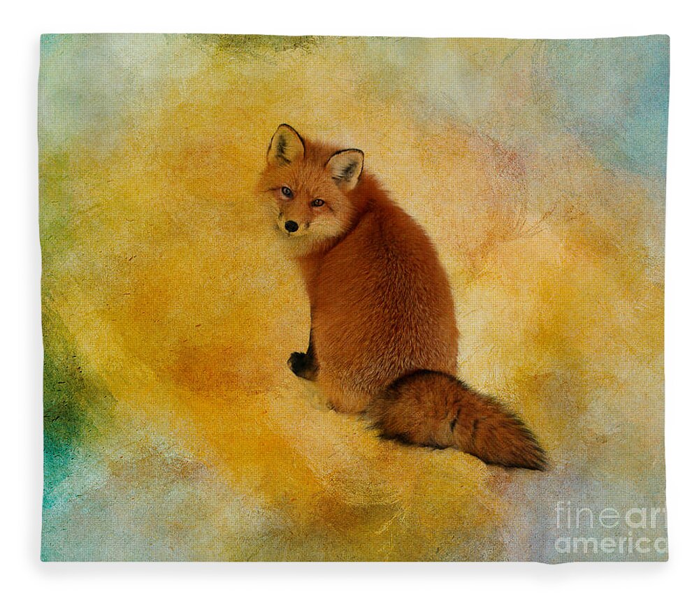 Fox Fleece Blanket featuring the photograph Foxy Lady by Heather King