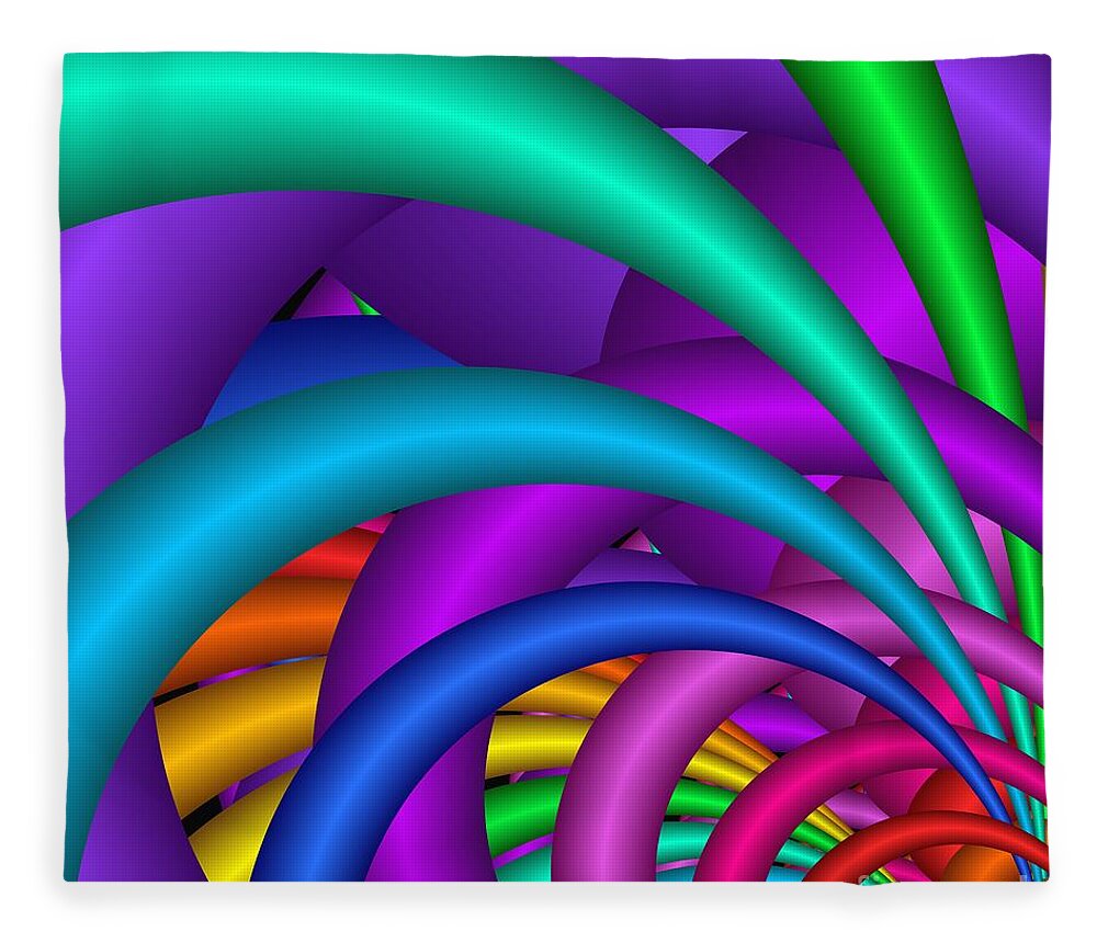 3d Fleece Blanket featuring the digital art Fractalized Colors -6- by Issa Bild