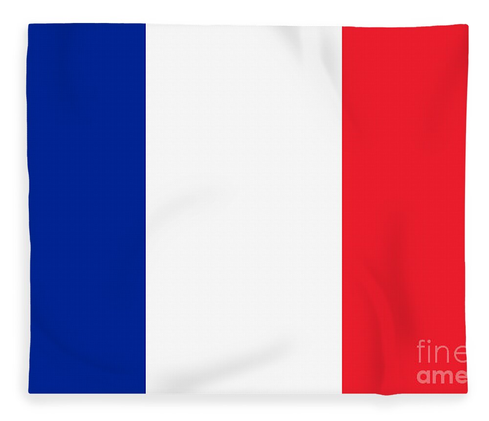 France Fleece Blanket featuring the digital art France Flag by Henrik Lehnerer