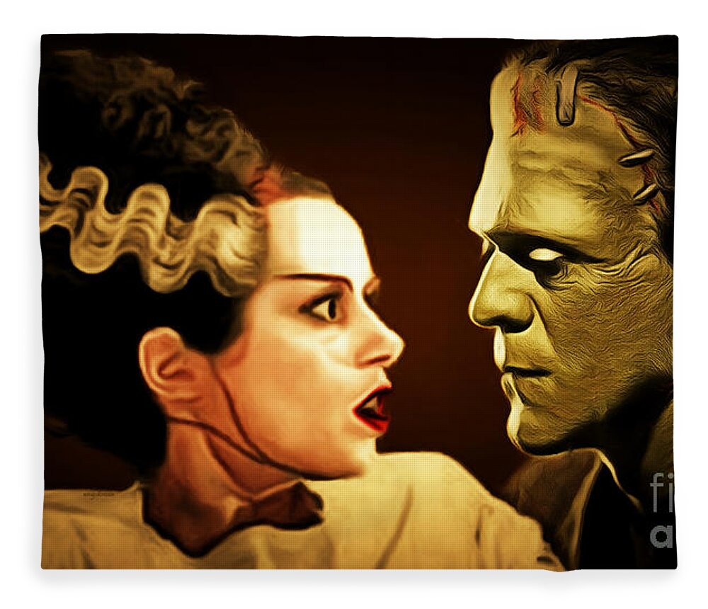 Wingsdomain Fleece Blanket featuring the photograph Frankenstein and The Bride I Have Love In Me The Likes Of Which You Can Scarcely Imagine 20170407 by Wingsdomain Art and Photography