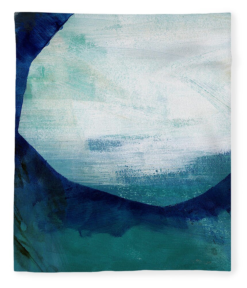 Blue Fleece Blanket featuring the painting Free My Soul by Linda Woods