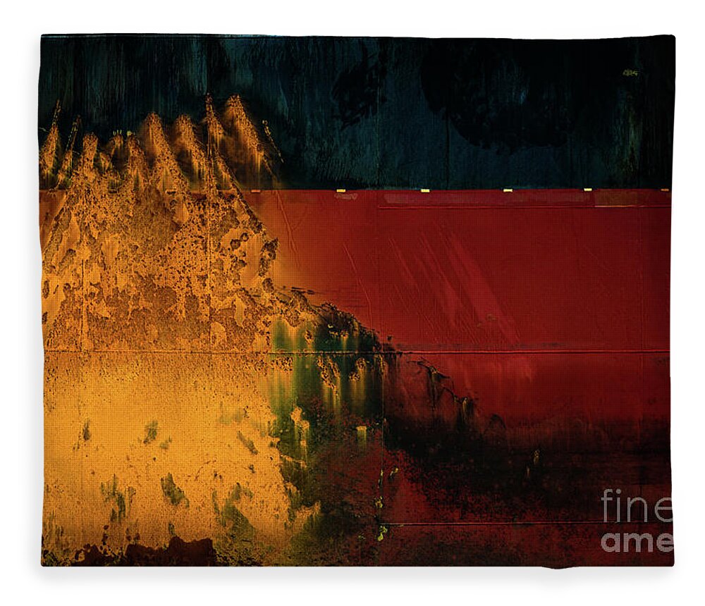 Abstract Fleece Blanket featuring the photograph Freighter Rust by Doug Sturgess