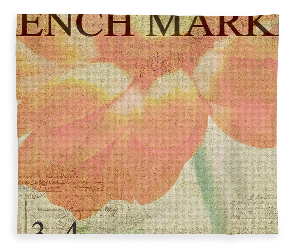 Orange Fleece Blanket featuring the photograph French Market Series E by Rebecca Cozart