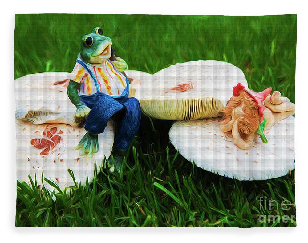 Frog Fleece Blanket featuring the photograph Froggy and friend by Sheila Smart Fine Art Photography
