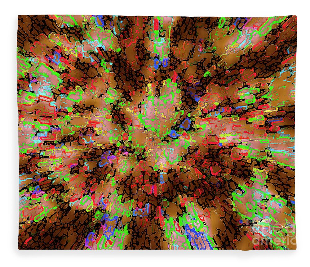 Within Fleece Blanket featuring the mixed media From Within by Toni Somes