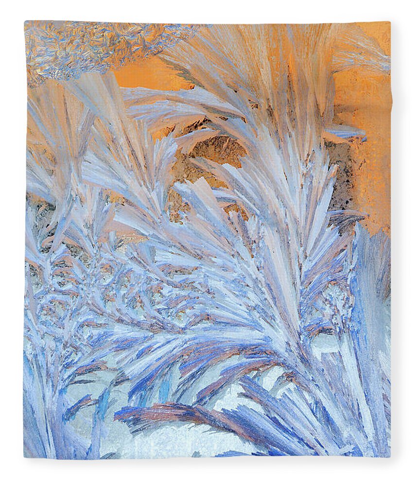 Victor Kovchin Fleece Blanket featuring the photograph Frost Patterns on Window by Victor Kovchin