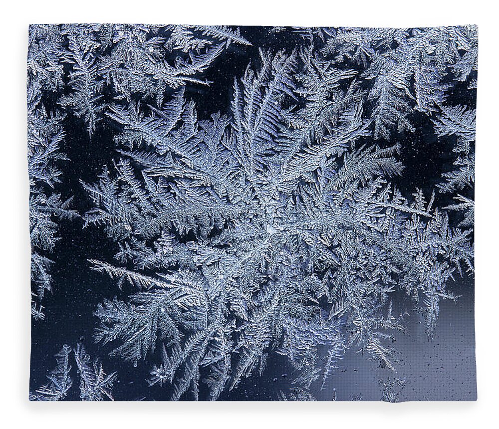 Frost Macro Fleece Blanket featuring the photograph Frost Series 9 by Mike Eingle