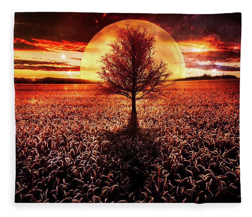 Clouds Fleece Blanket featuring the photograph Full Moon at Sunset in Dark Tones by Debra and Dave Vanderlaan