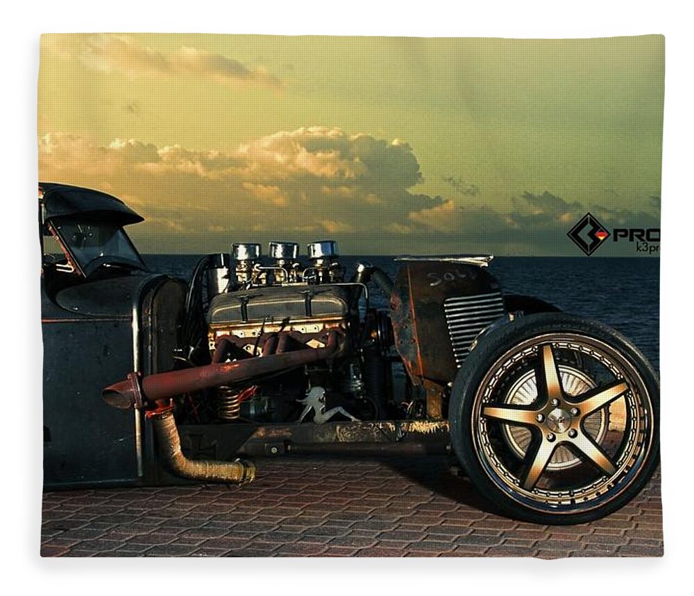 Funny Car Fleece Blanket featuring the photograph Funny Car by Mariel Mcmeeking