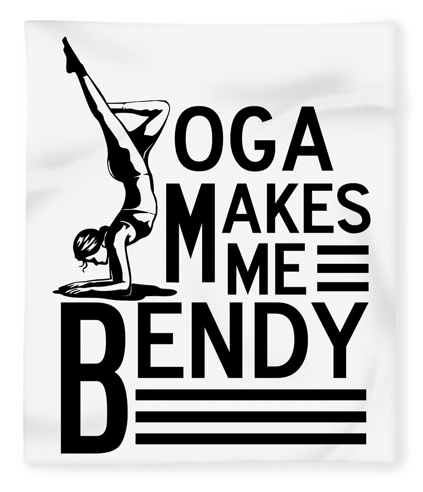 Funny Yoga Art for Women and Men Namaste Flexible Pose Light Fleece Blanket  by Nikita Goel - Pixels
