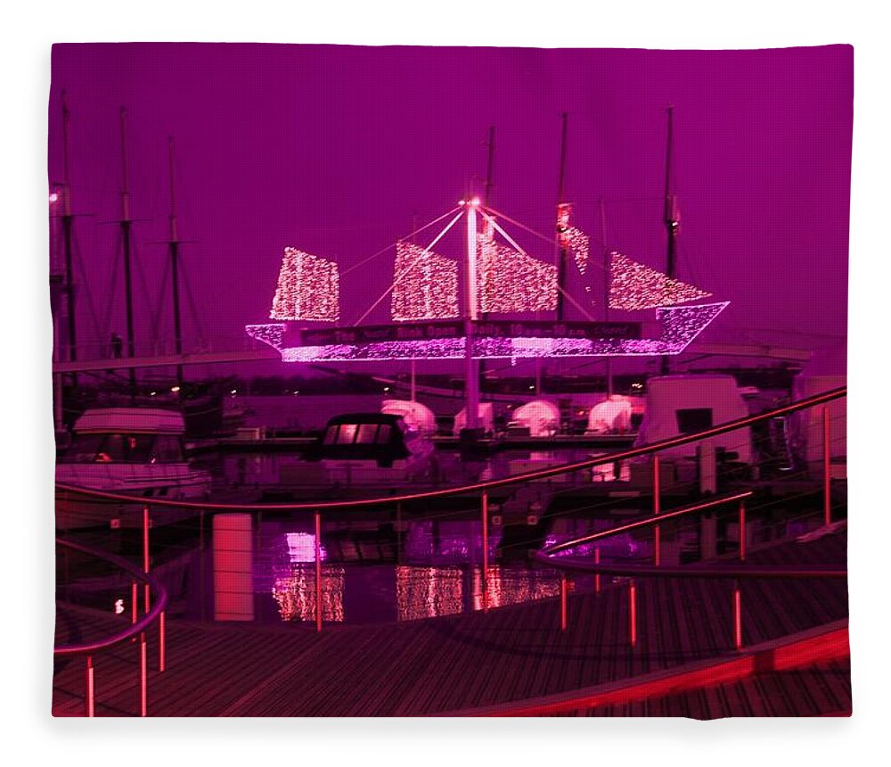 Boardwalks Fleece Blanket featuring the photograph Fuscia Dock Perspective by Ee Photography