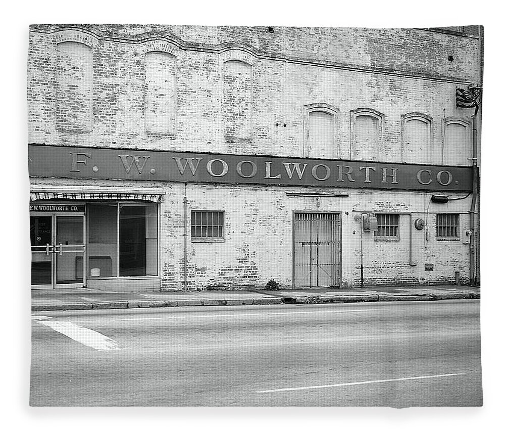 Fine Art Fleece Blanket featuring the photograph F.W. Woolworth Co. by Rodney Lee Williams