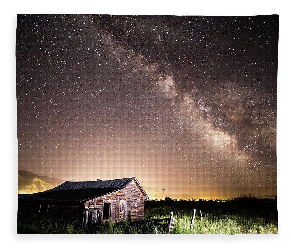 Star Valley Fleece Blanket featuring the photograph Galaxy in Star Valley by Wesley Aston
