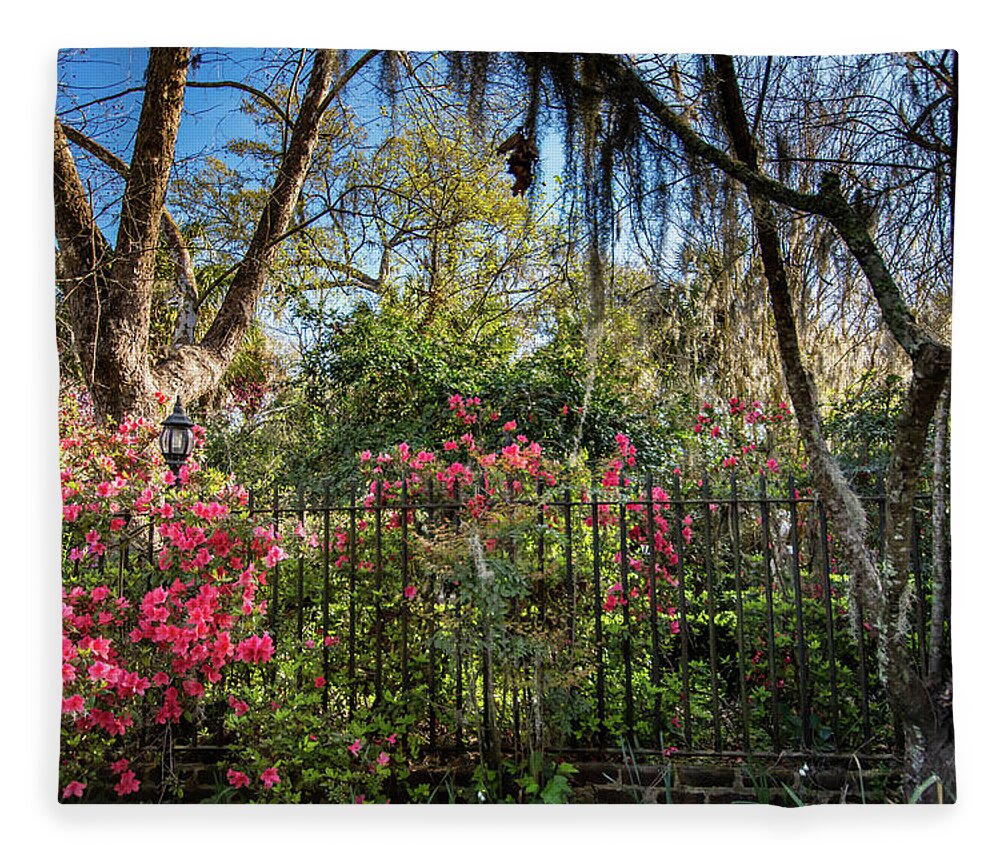 Garden Fleece Blanket featuring the photograph Garden Fence by Crystal Wightman