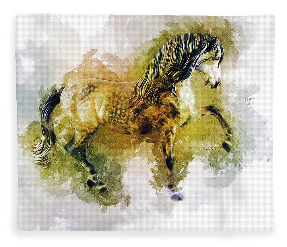 White Fleece Blanket featuring the painting Gentle Heart by Ian Mitchell