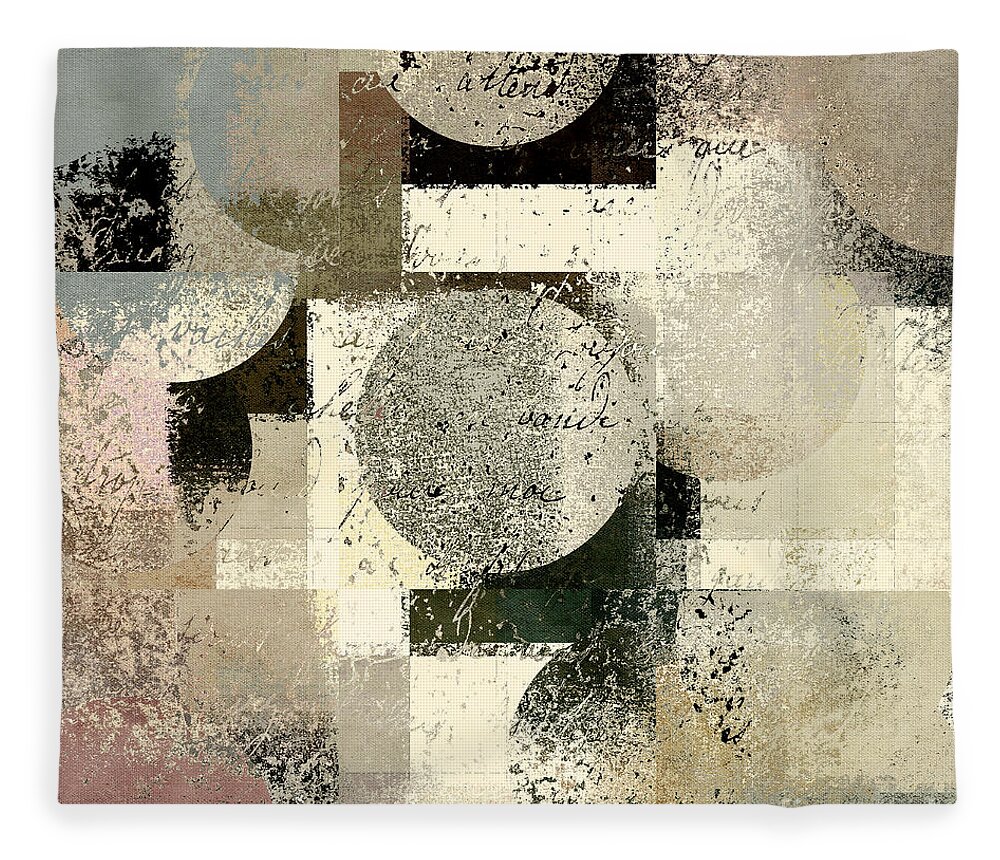 Abstract Fleece Blanket featuring the digital art Geomix - c133et02b by Variance Collections