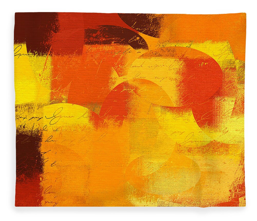 Orange Fleece Blanket featuring the digital art Geomix 05 - 01at01 by Variance Collections