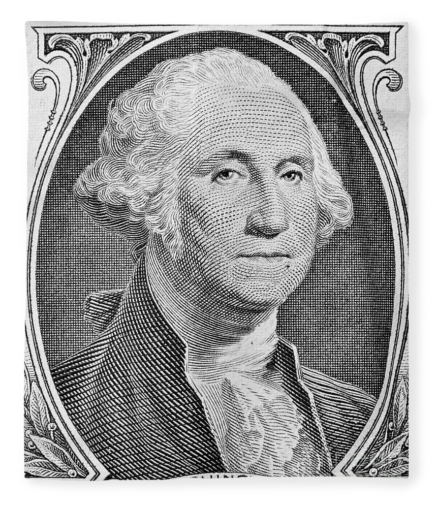 George Washington Portrait On One Dollar Bill Fleece Blanket For Sale By Michal Bednarek