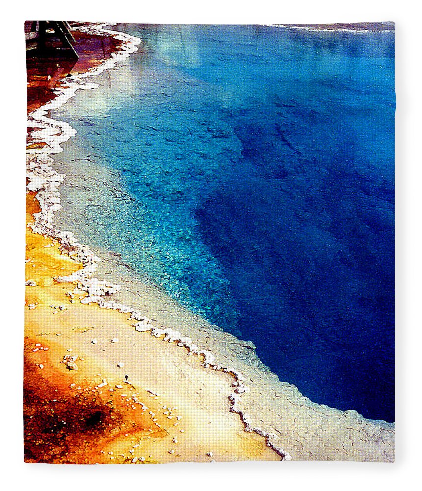 Geyser Fleece Blanket featuring the photograph Geyser Basin by Nancy Mueller