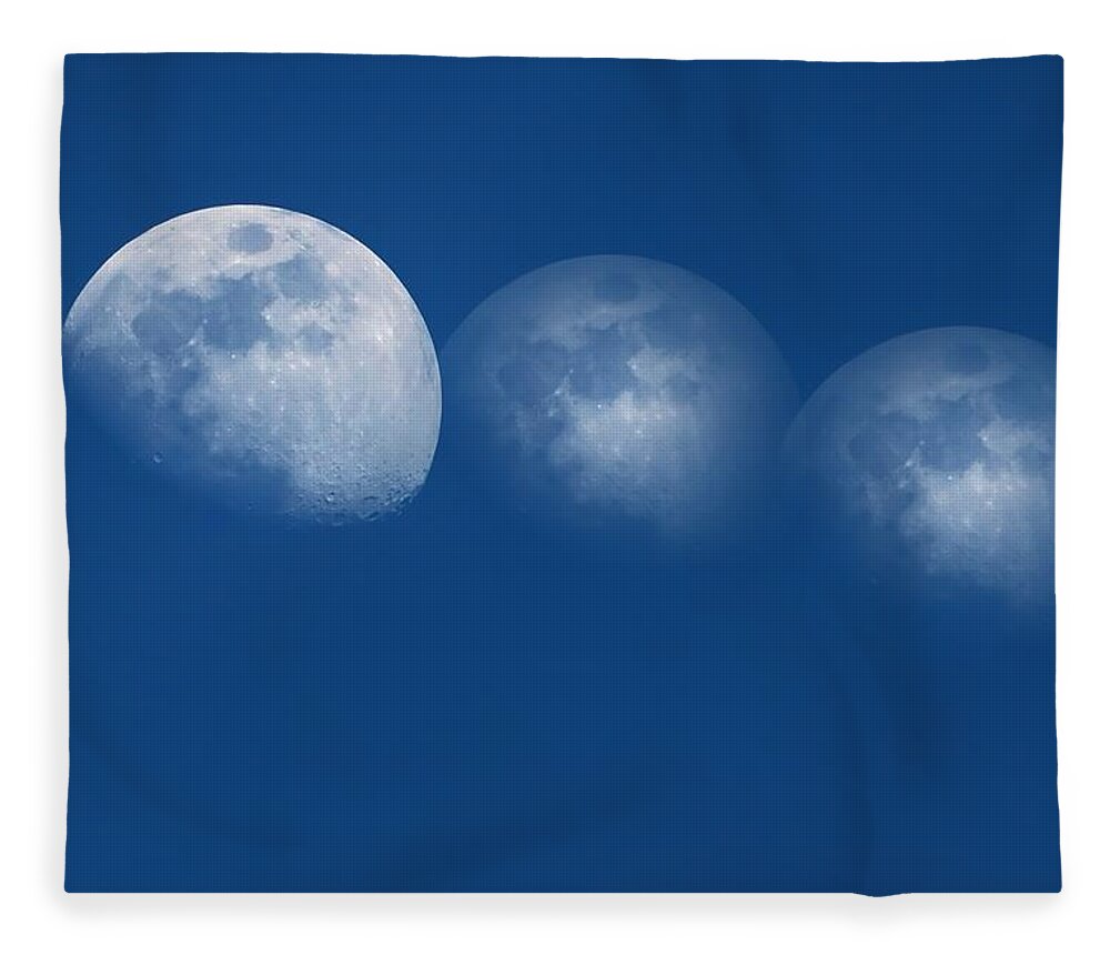 Abstract Fleece Blanket featuring the photograph Ghost Moons by Mary Lane