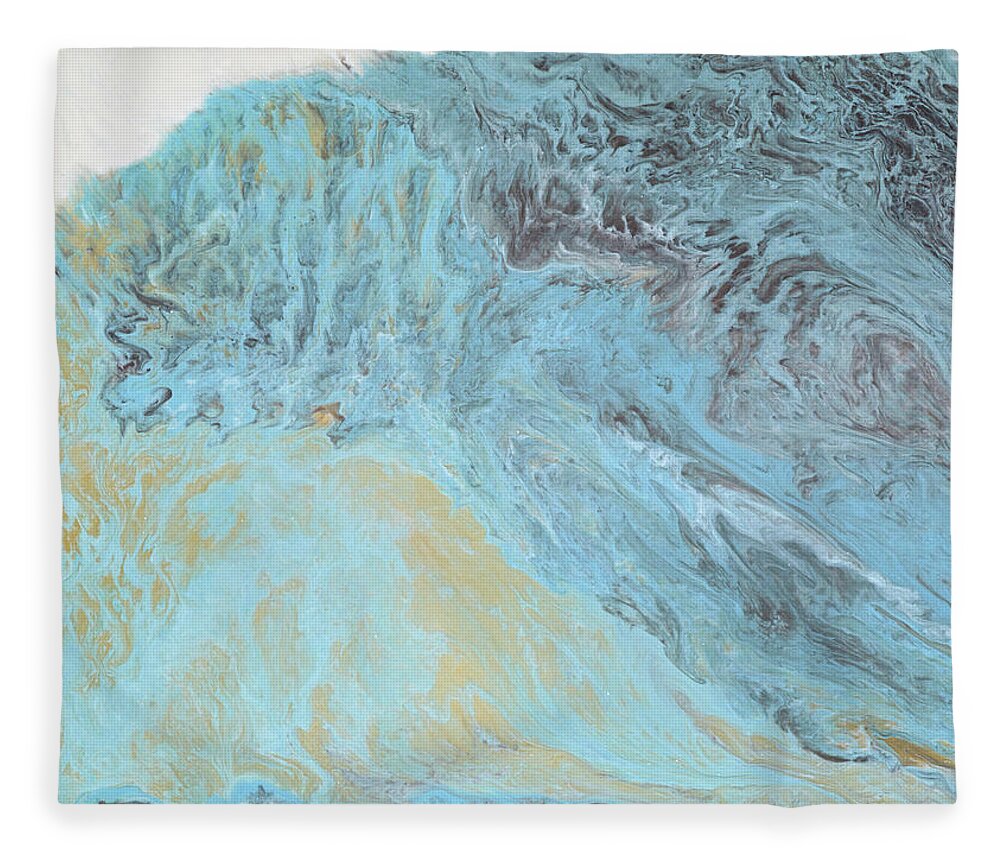 Glacier Fleece Blanket featuring the painting Glacier by Tamara Nelson
