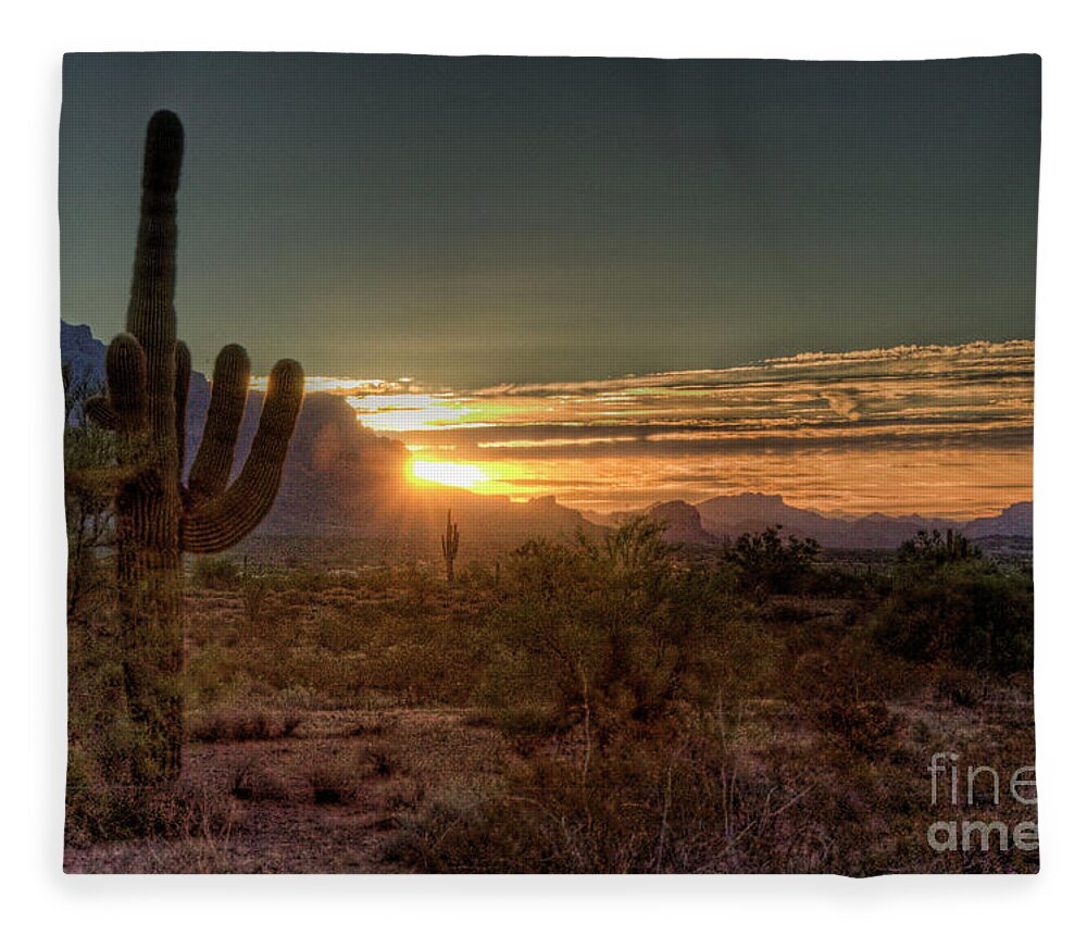 Arizona Fleece Blanket featuring the photograph Glorious Sunrise by Saija Lehtonen