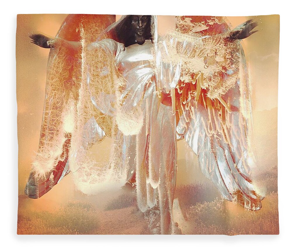 Angel Fleece Blanket featuring the digital art The Weight of Glory by Kevyn Bashore