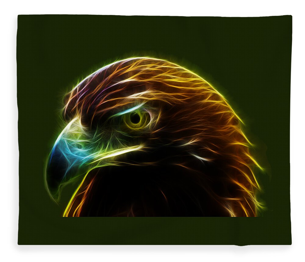 Golden Eagle Fleece Blanket featuring the photograph Glowing Gold by Shane Bechler