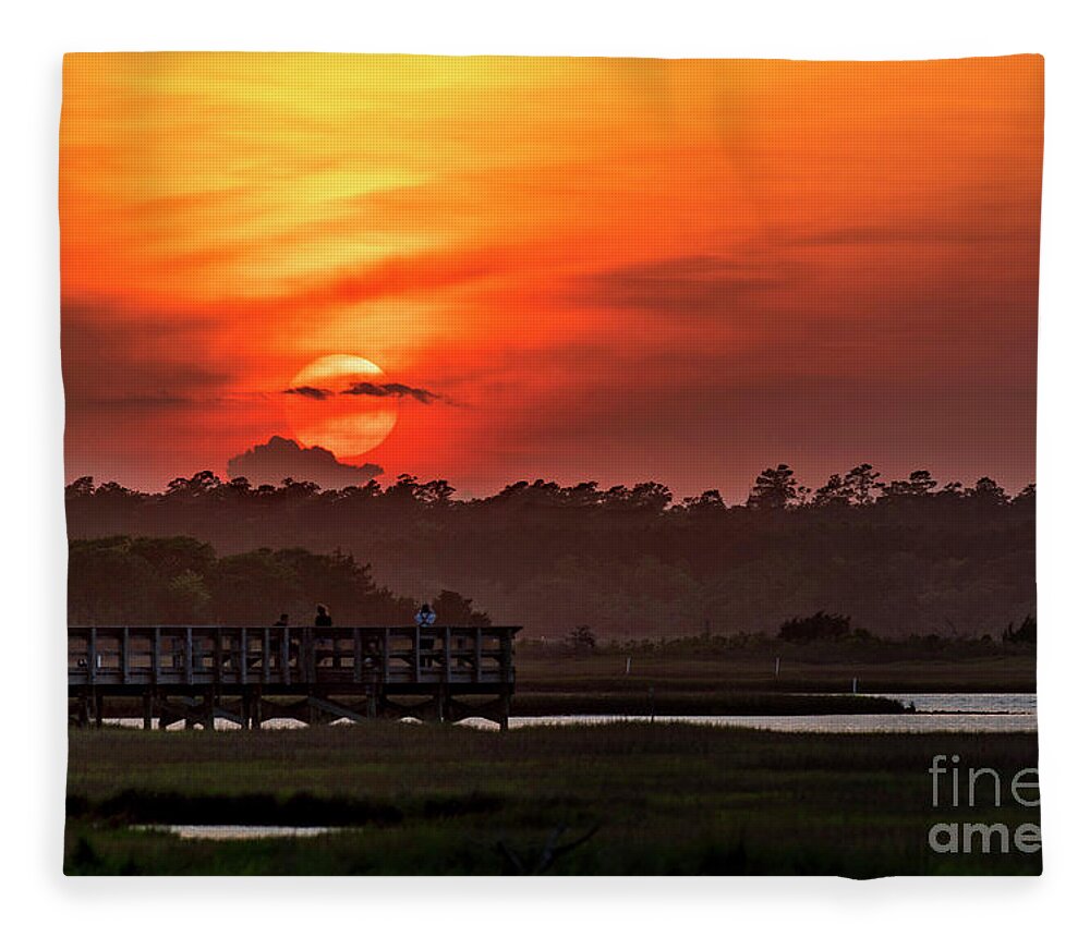 Sunset Fleece Blanket featuring the photograph Glowing Sun by DJA Images